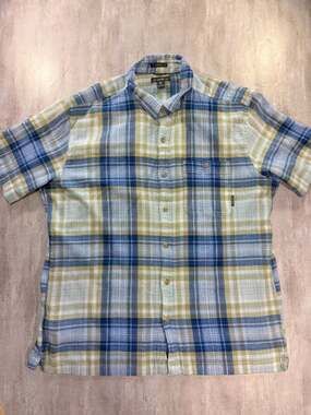 Eddie Bauer Classic Fit Plaid Short Sleeve Button Down Shirt Men's XL